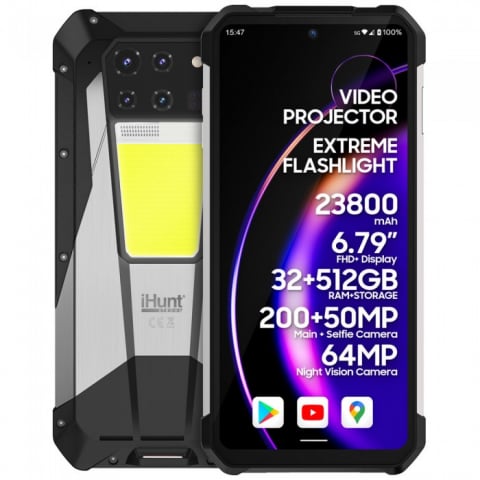 iHunt - Telefon iHunt Tank 3 PRO, Proiector, 512gb,32gb ram, Night Vision, 200mpx