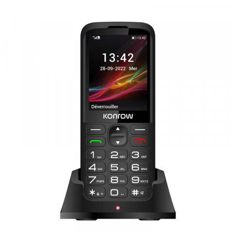 Konrow - Telefon Konrow Senior 280 ,Display mare 2.8", cu doc incarcare, 2G / Telefon cu taste butoane / Telefon batrani