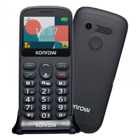 Konrow - Telefon Konrow 231 ,Display mare 2.31", cu doc incarcare, 2G / Telefon cu taste butoane / Telefon batrani