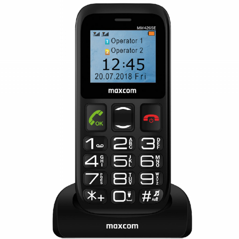 Maxcom - Telefon MaxCom Comfort MM426 SE 2G, Black, Dual SIM Black / Telefon Taste MM426 / Telefon Seniori batrani