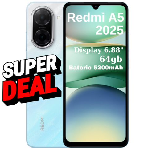 Xiaomi - Telefon mobil Xiaomi Redmi A5, 3GB RAM, 64GB, 4G, Display 6.88", 5200mAh, Ocean Blue