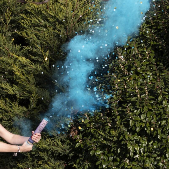 Tun cu Fum si Confetti Gender Reveal, Albastru - 30 cm [2]