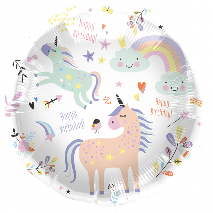 Balon Folie Happy Birthday Unicorn - 45 cm [1]