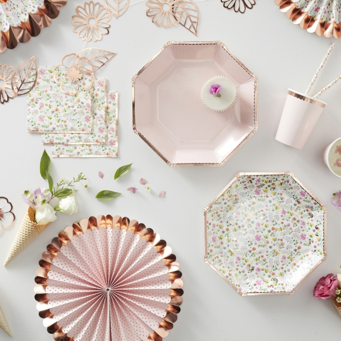 Set 16 Servetele Florale Rose Gold [3]