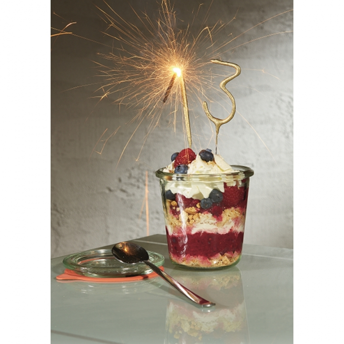 Lumanare Scanteietoare Cifra 4, Auriu, 19.5 cm [2]