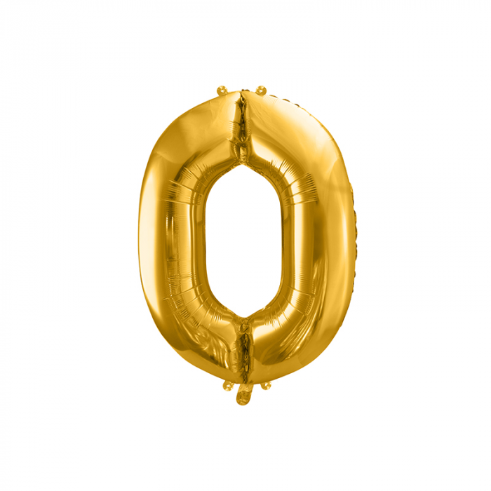 Balon Folie Cifra 0 Auriu, 86 cm [1]