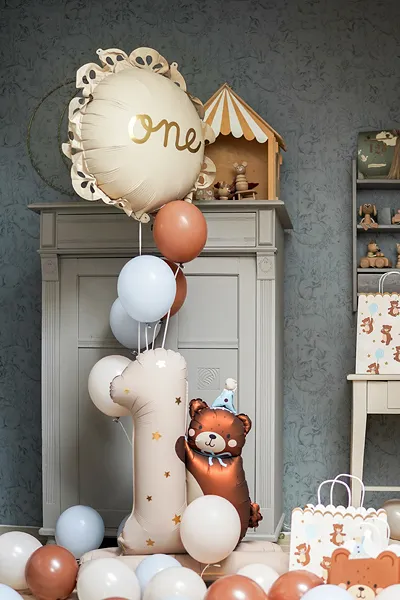 Balon Folie Cifra 1 Ursulet, 81 cm [2]