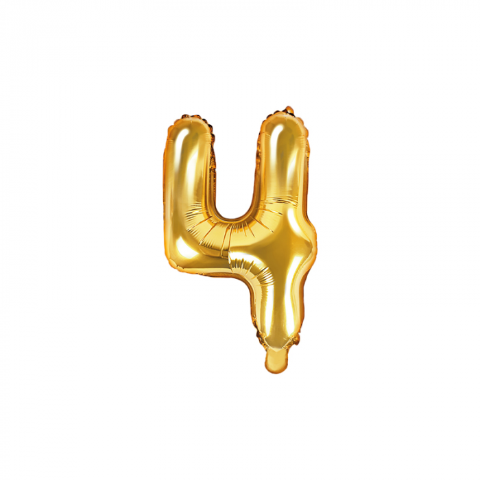 Balon Folie Cifra 4 Auriu, 35 cm [1]