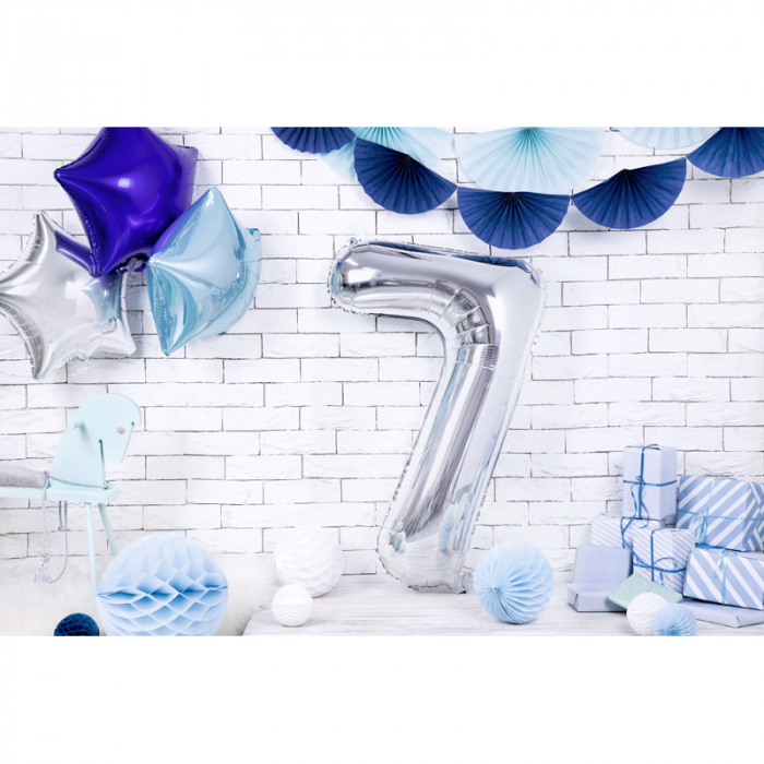 Balon Folie Cifra 7 Argintiu, 86 cm [3]