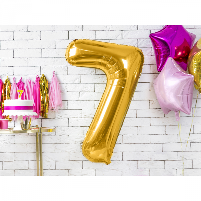Balon Folie Cifra 7 Auriu, 86 cm [2]