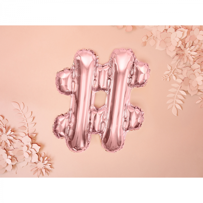 Balon Folie Hashtag, Roz - 35 cm [2]