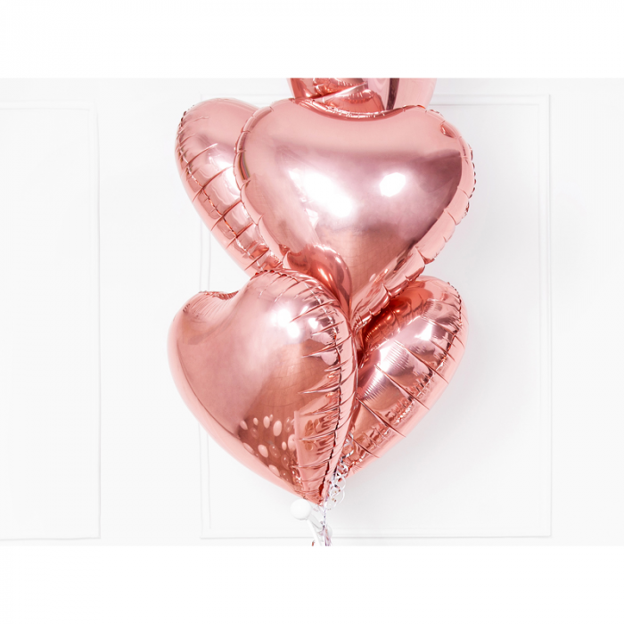 Balon Folie Inima, Roz Metalizat - 45 cm [3]