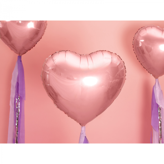 Balon Folie Inima, Roz Metalizat - 45 cm [2]