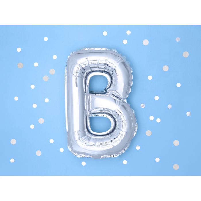 Balon Folie Litera B Argintiu, 35 cm [2]