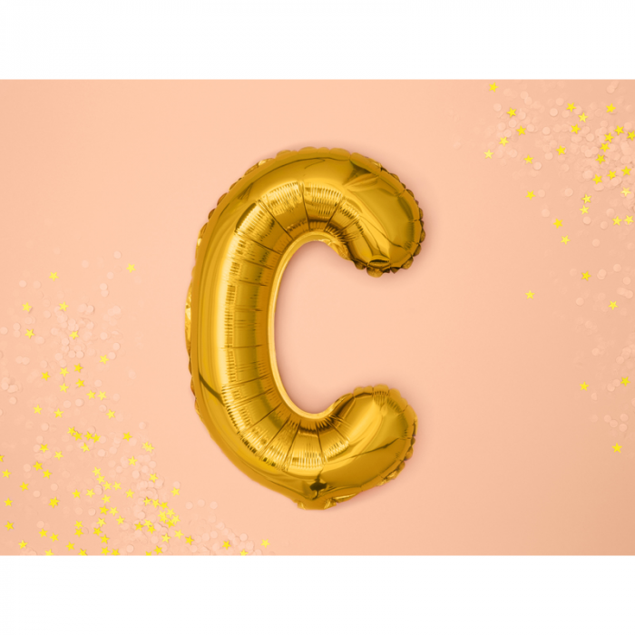 Balon Folie Litera C Auriu, 35 cm [2]