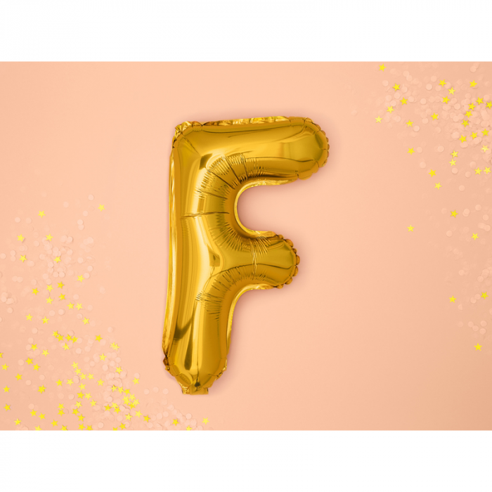 Balon Folie Litera F Auriu, 35 cm [2]