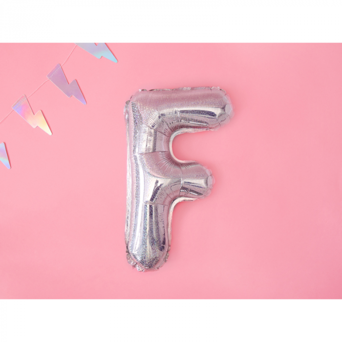 Balon Folie Litera F Holografic, 35 cm [2]