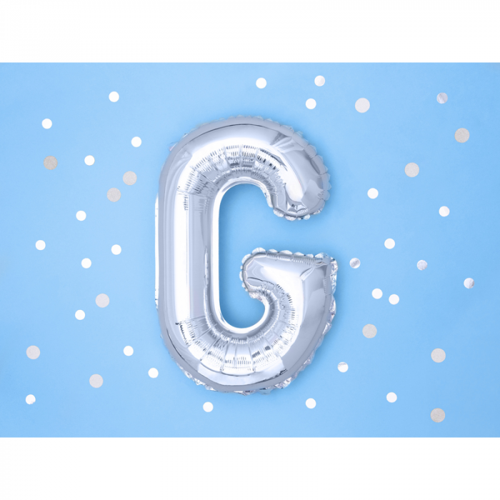 Balon Folie Litera G Argintiu, 35 cm [2]