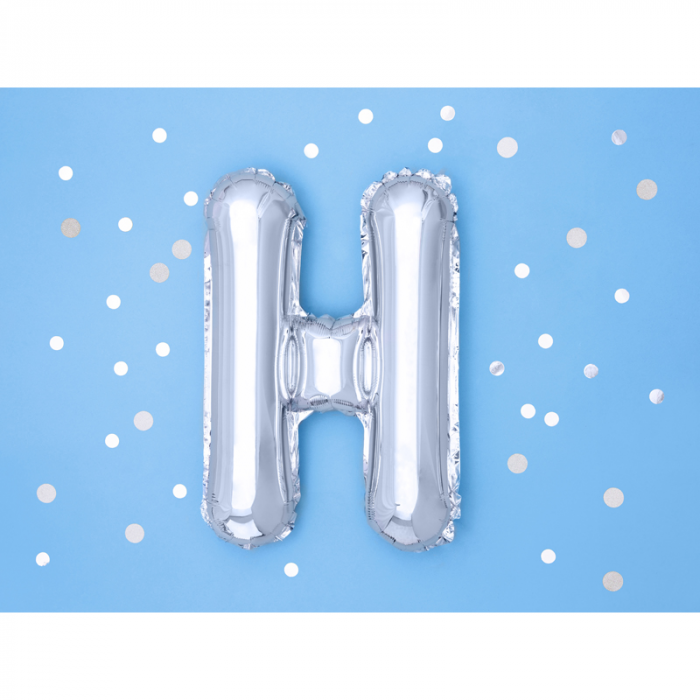 Balon Folie Litera H Argintiu, 35 cm [2]