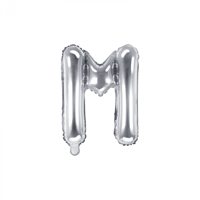 Balon Folie Litera M Argintiu, 35 cm [1]