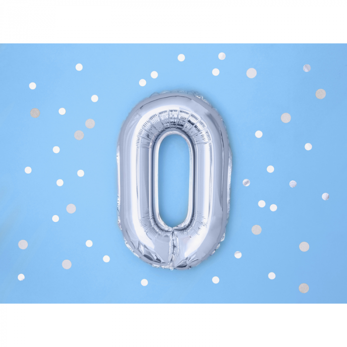 Balon Folie Litera O Argintiu, 35 cm [2]