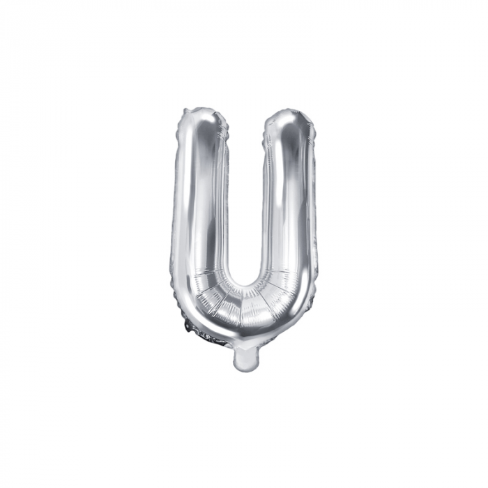 Balon Folie Litera U Argintiu, 35 cm [1]