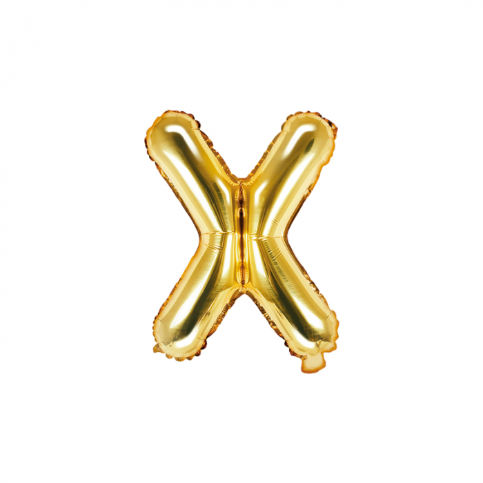 Balon Folie Litera X Auriu, 35 cm [1]