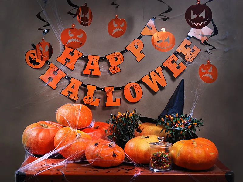 Banner Happy Halloween, Portocaliu [2]