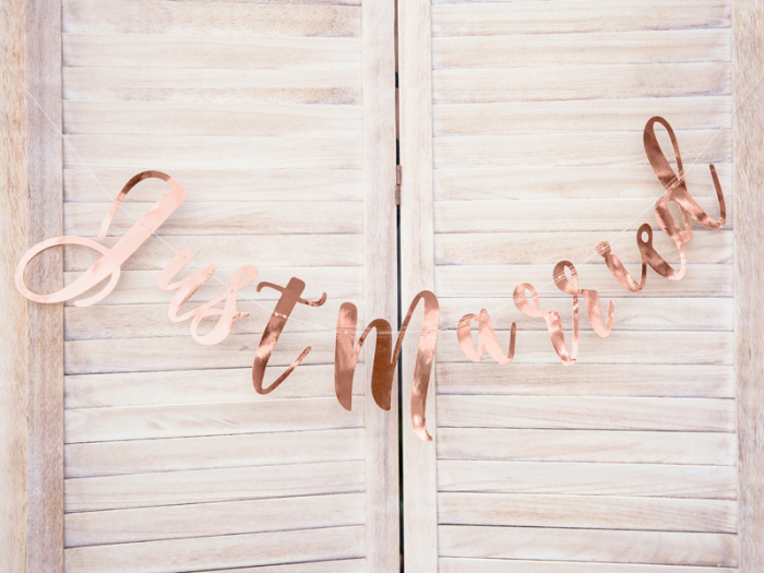 Banner Just Married, Rose Gold [3]
