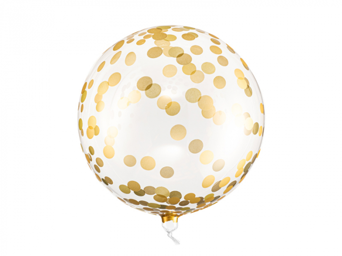 Balon Orbz transparent cu buline aurii, 40 cm [1]