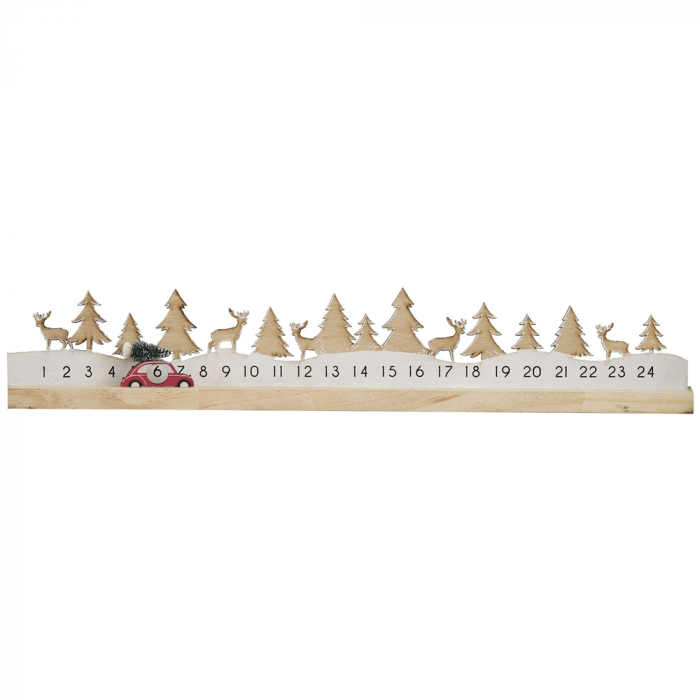 Calendar Advent din Lemn cu Masinuta Mobila, 64 cm [2]