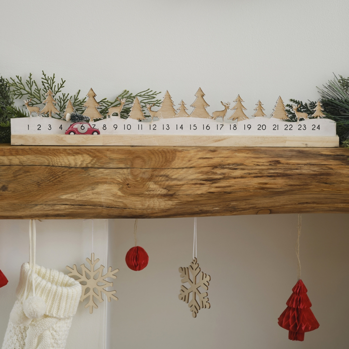 Calendar Advent din Lemn cu Masinuta Mobila, 64 cm [3]