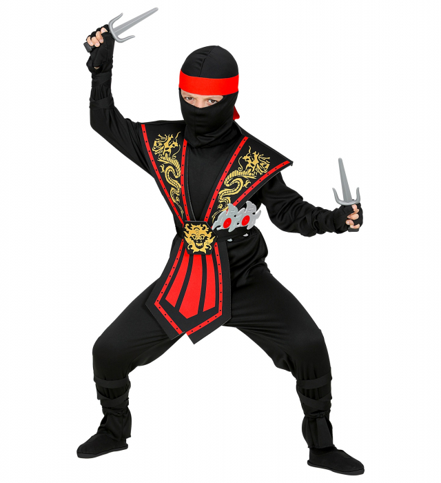 Costum Ninja Copii Kombat Rosu [2]