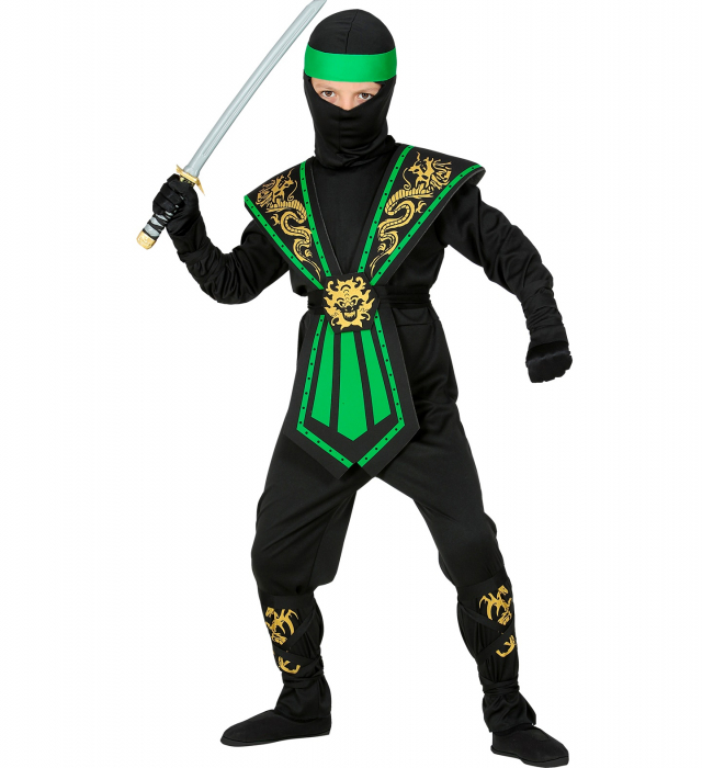 Costum Ninja Copii Kombat Verde [2]