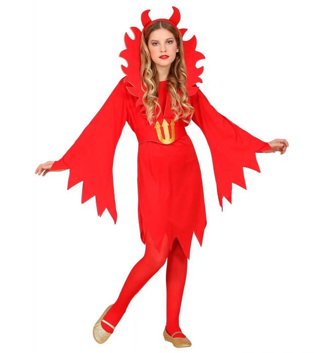 Costum Rosu Diavolita Copii Halloween [2]