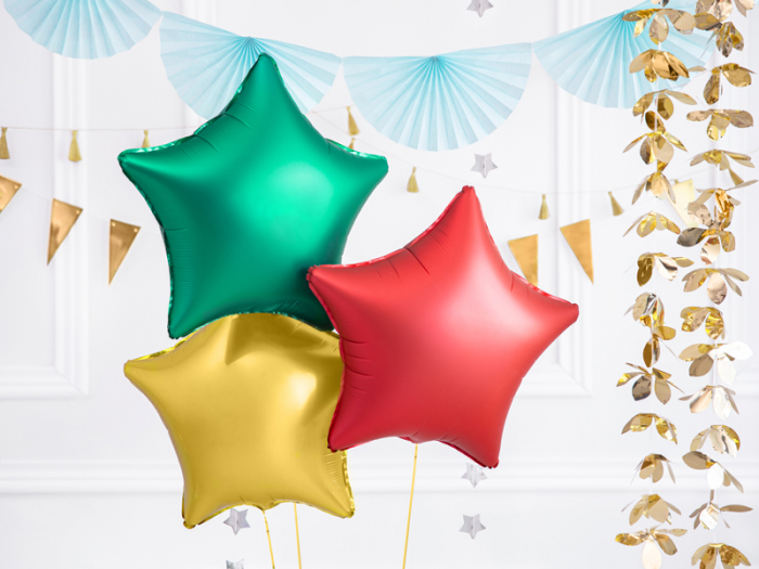 Balon Folie Stea, Satinat, Rosu - 48 cm [2]