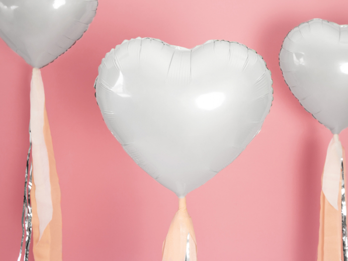 Balon Folie Inima Alba - 45 cm [3]