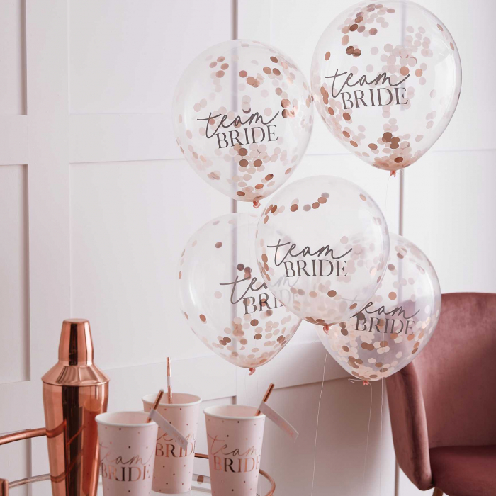 Set 5 Baloane cu Confetti Team Bride - 30 cm [2]