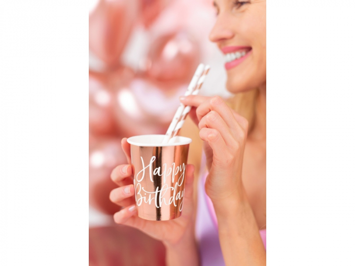 Set 6 Pahare Happy Birthday Rose Gold, 260 ml [2]