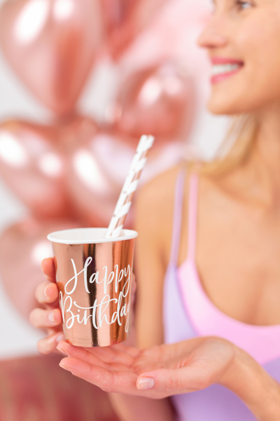 Set 6 Pahare Happy Birthday Rose Gold, 260 ml [3]