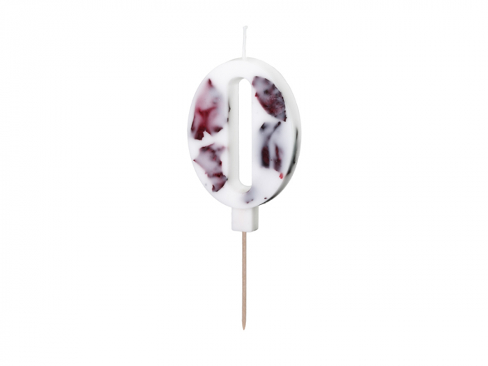 Lumanare Cifra 0 Petale Flori, 8 cm [1]