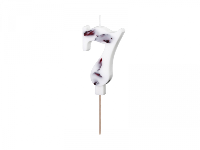 Lumanare Cifra 7 Petale Flori, 8 cm [1]