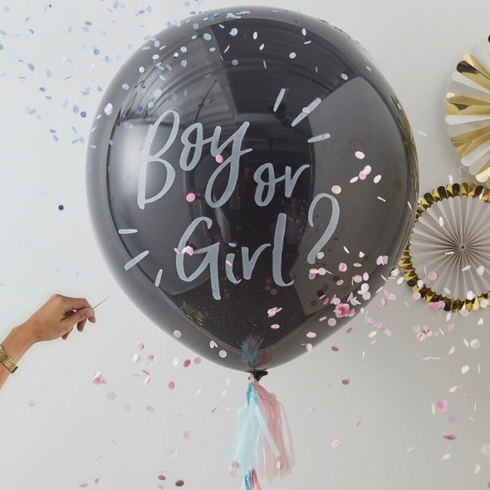 Balon cu Confetti Gender Reveal Boy or Girl, 90 cm [2]