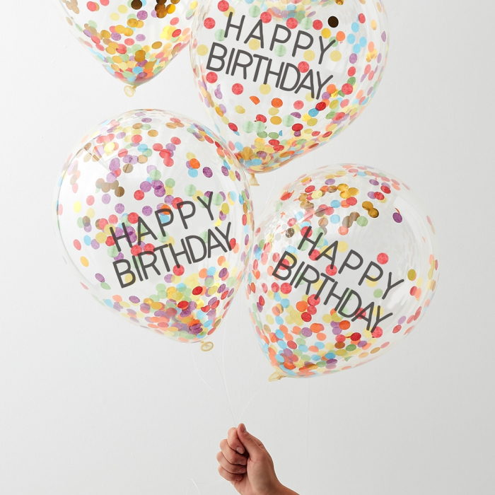 Set 5 Baloane cu Confetti Happy Birthday - 30 cm [2]