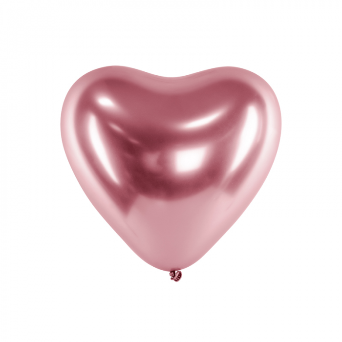 Set 50 Baloane Inimi Roz Metalizat - 30 cm [1]