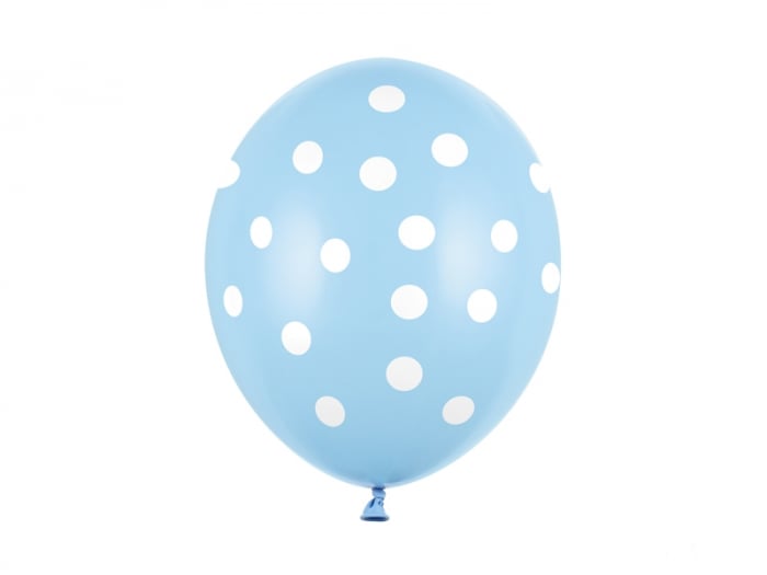 Set 6 Baloane Albastre cu buline albe - 30 cm [1]