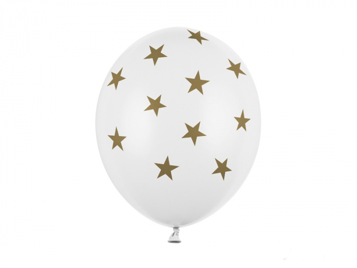Set 6 Baloane albe cu stele - 30 cm [1]