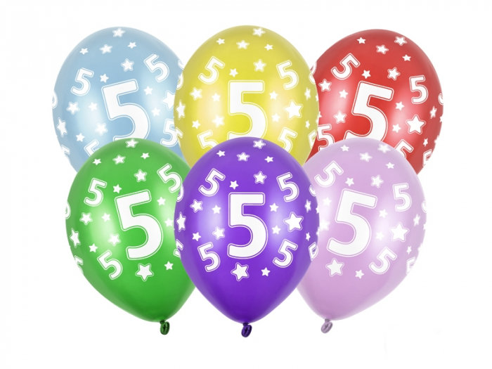 Set 6 Baloane Aniversare, 5 ani - 30 cm [1]