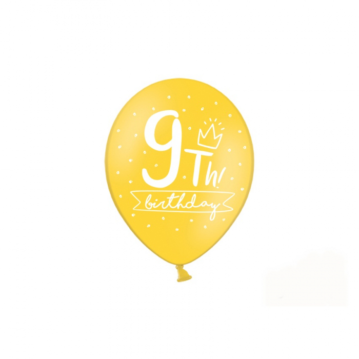 Set 6 Baloane Aniversare 9 ani - 30 cm [5]