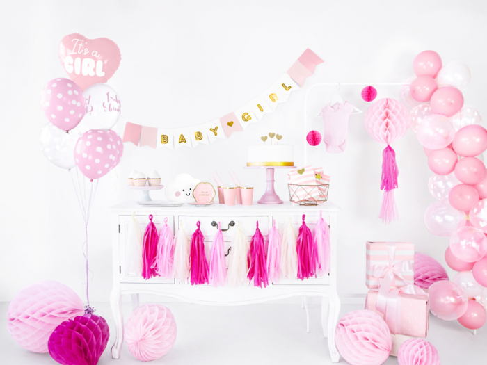 Set 6 Baloane roz cu buline albe - 30 cm [3]